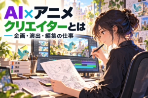 小鳥のキャラクターと映像制作に取り組む制作者。AI×アニメクリエイターの仕事内容